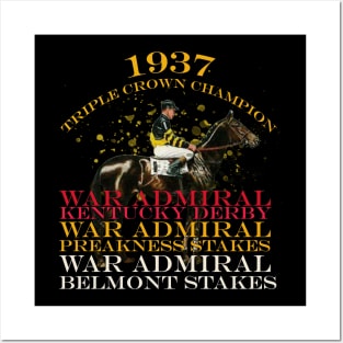 1937 Triple Crown Champion War Admiral horse racing design Posters and Art